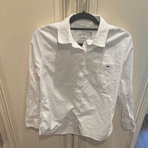 🐳 Vineyard Vines Boys White Button-Up Shirt – Size 6